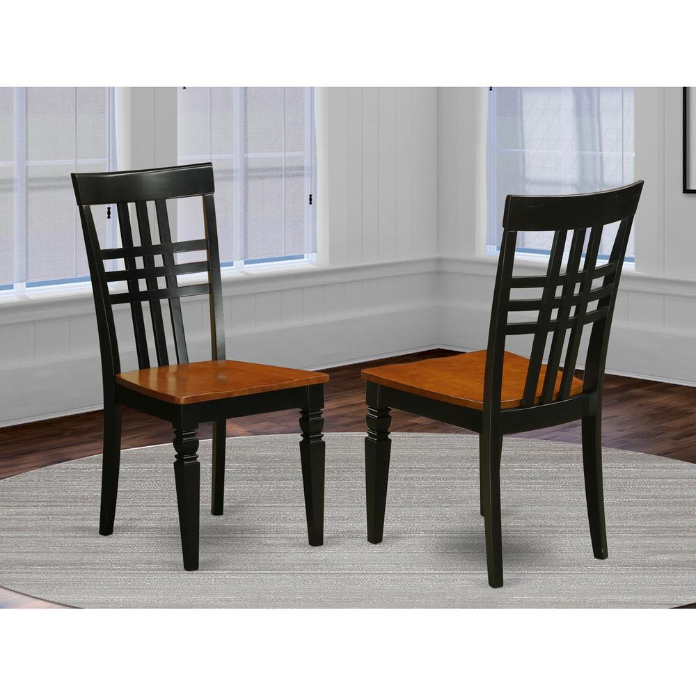 Logan  Dining  Chair  with  Wood  Seat  -  Black  &  Cherry  Finish.,  Set  of  2. The main picture.