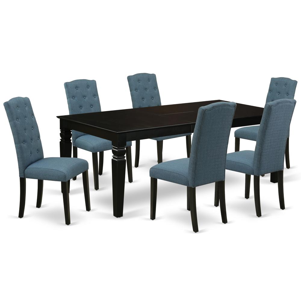 Dining Room Set Black, LGCE7-BLK-21. Picture 1