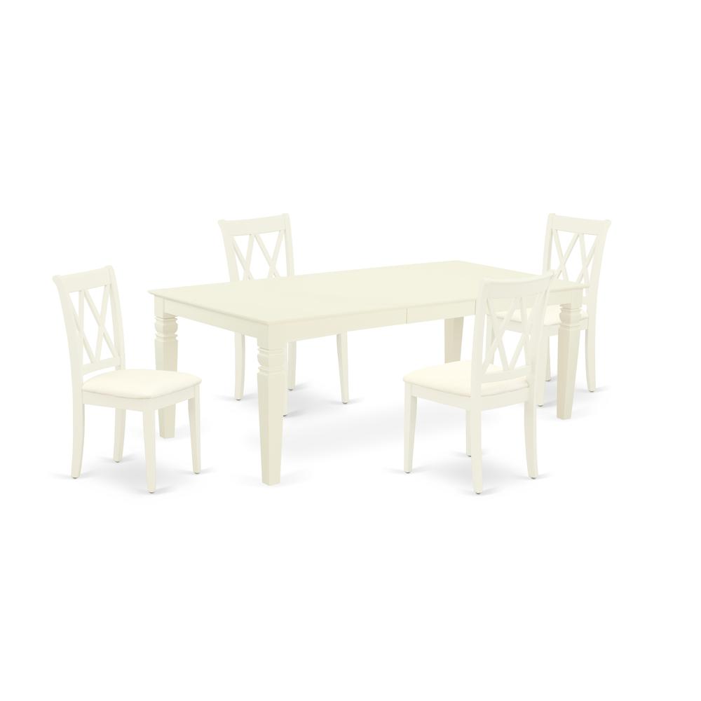 Dining Room Set Linen White, LGCL5-LWH-C. Picture 1
