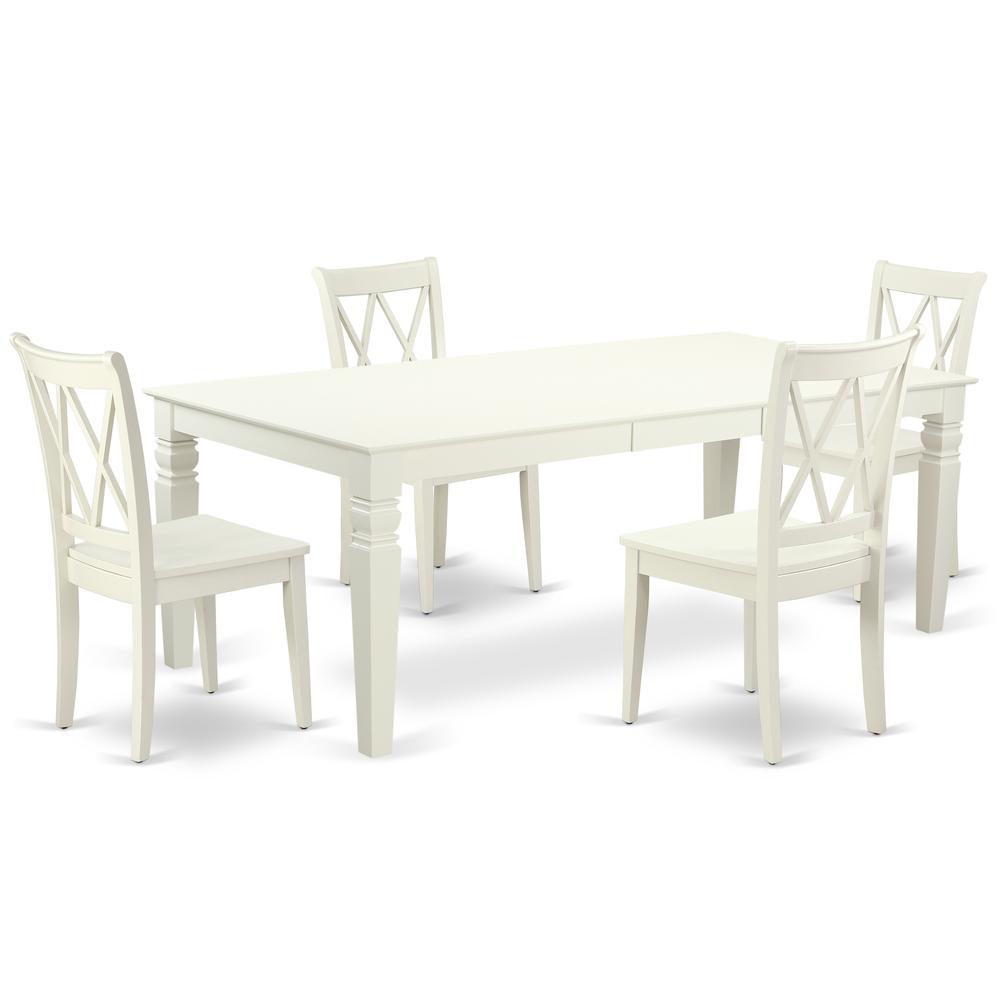 Dining Room Set Linen White, LGCL5-LWH-W. Picture 1