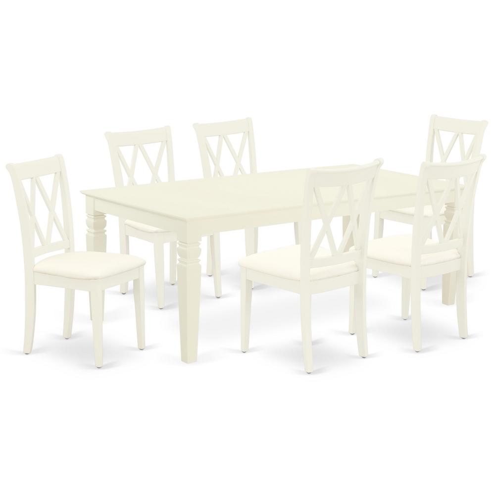 Dining Room Set Linen White, LGCL7-LWH-C. Picture 1