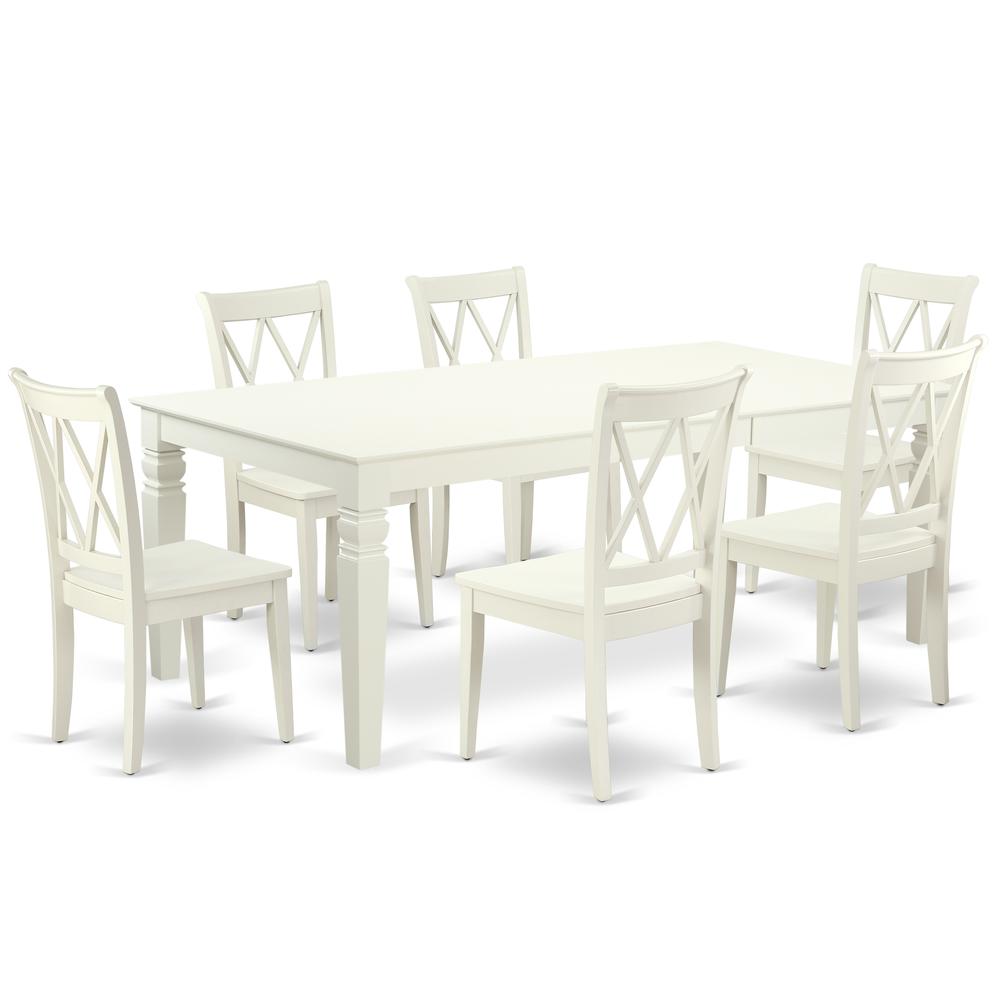 Dining Room Set Linen White, LGCL7-LWH-W. Picture 1