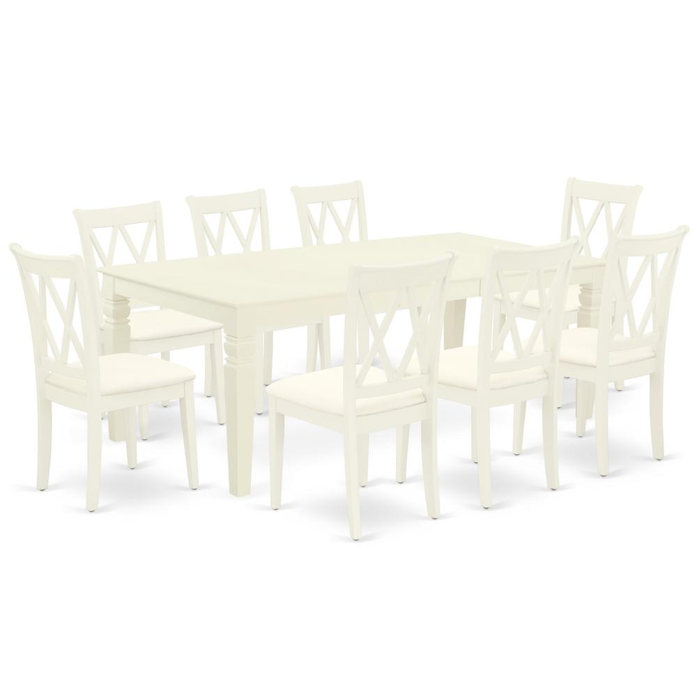 Dining Room Set Linen White, LGCL9-LWH-C. Picture 1