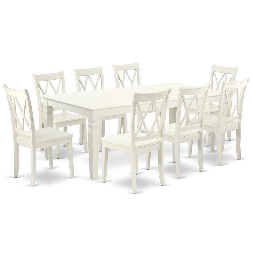 Dining Room Set Linen White, LGCL9-LWH-W. Picture 1