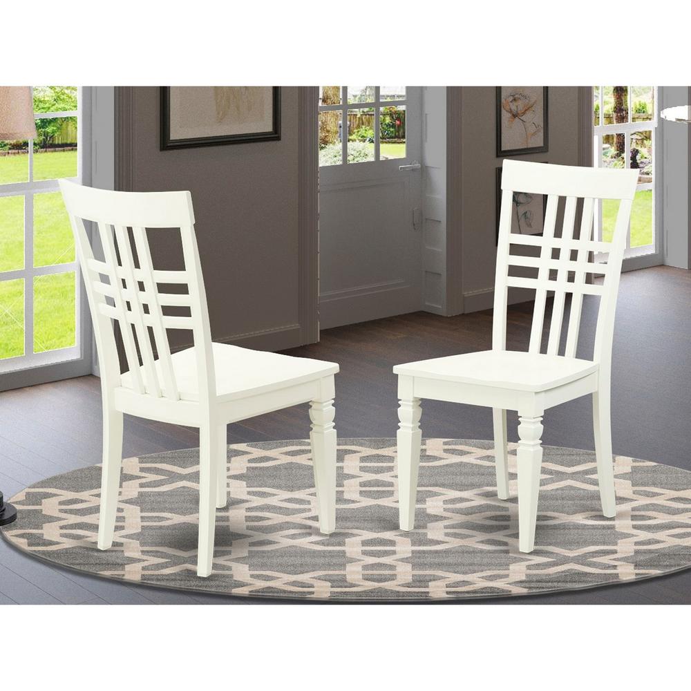 Logan  Dining  Chair  with  Wood  Seat  -  Linen  White  Finish.,  Set  of  2. Picture 1