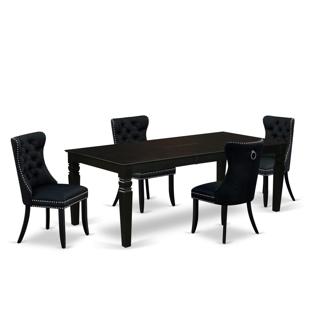 5 Piece Kitchen Table Set Contains a Rectangle Dining Table with Butterfly Leaf. Picture 6