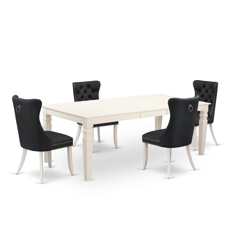 5 Piece Dinette Set Contains a Rectangle Kitchen Table with Butterfly Leaf. Picture 5