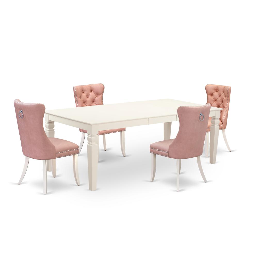 5 Piece Dining Set Contains a Rectangle Kitchen Table with Butterfly Leaf. Picture 5