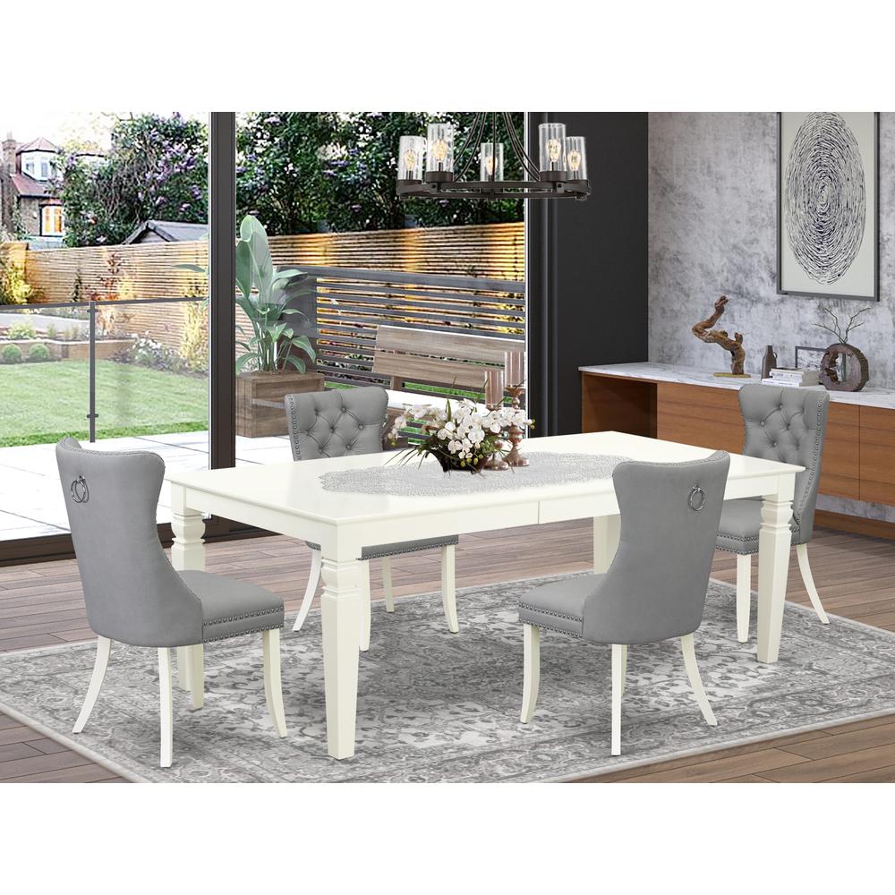 5 Piece Dining Room Set Contains a Rectangle Kitchen Table with Butterfly Leaf. Picture 1