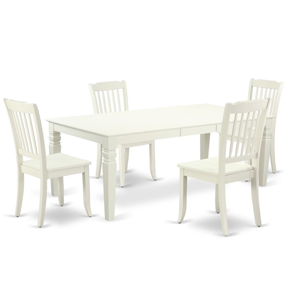 Dining Room Set Linen White, LGDA5-LWH-W. Picture 1