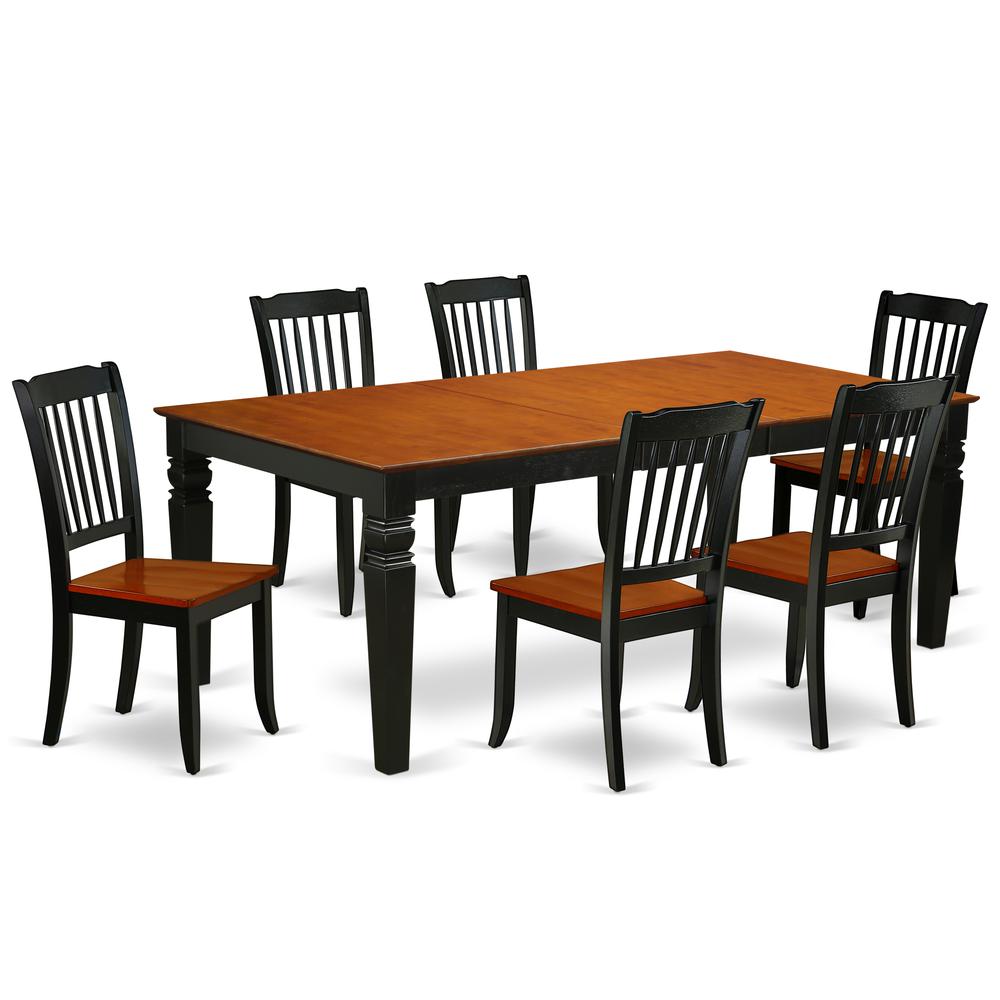 Dining Room Set Black & Cherry, LGDA7-BCH-W. Picture 1