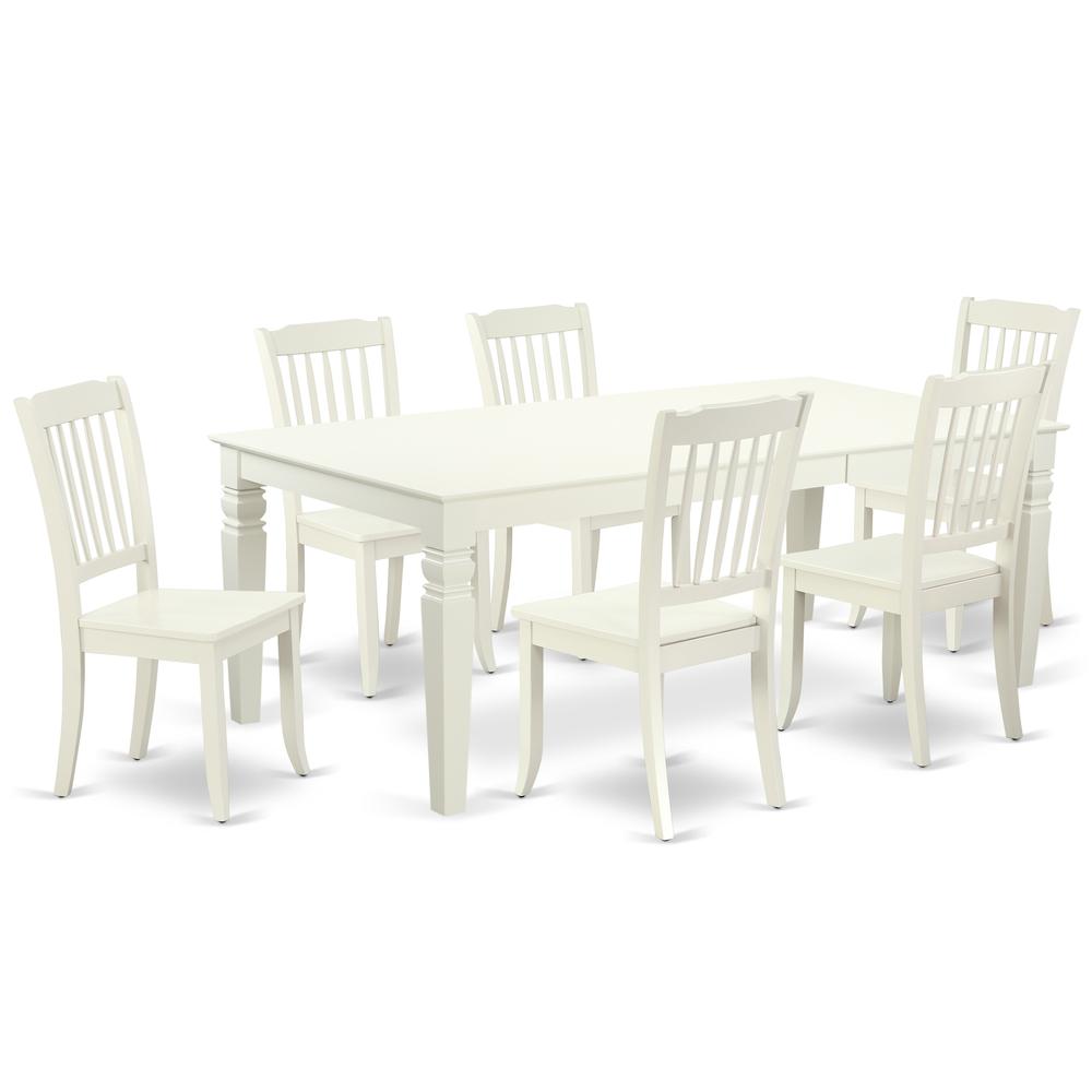 Dining Room Set Linen White, LGDA7-LWH-W. Picture 1