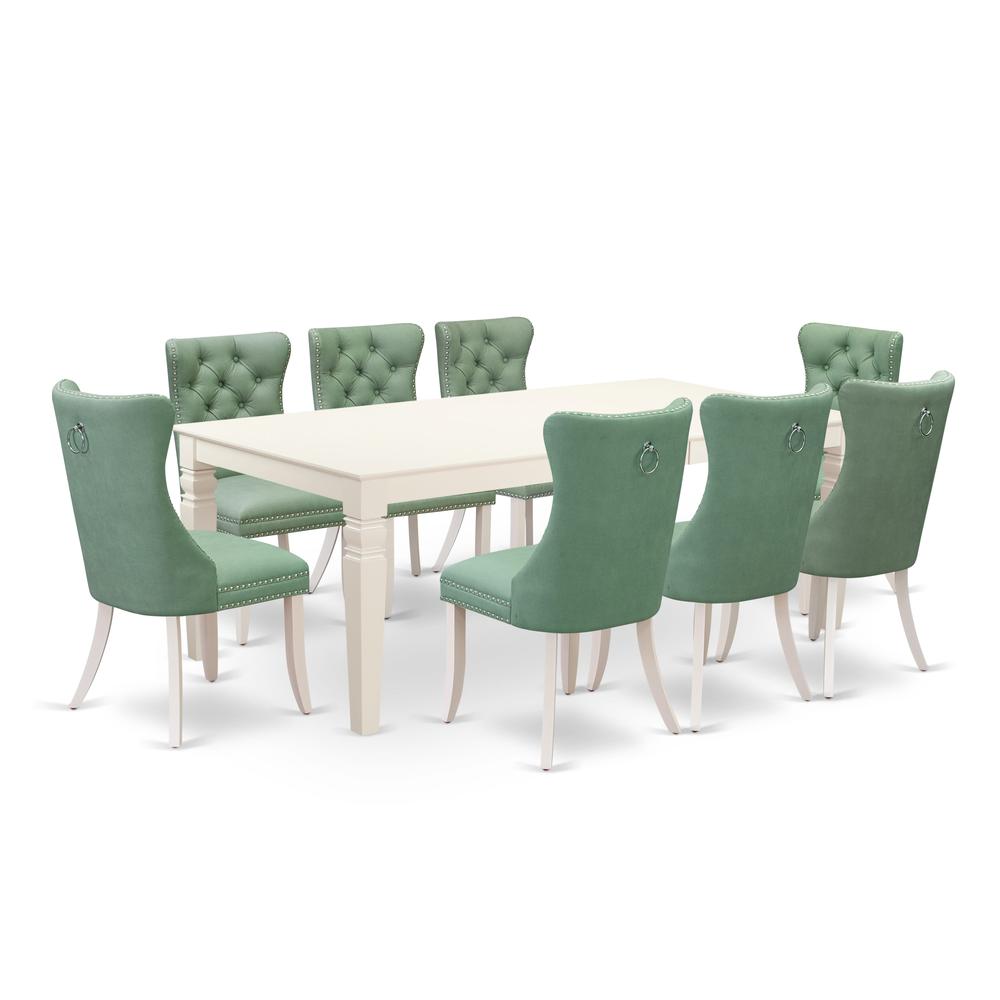 9 Piece Dining Set Consists of a Rectangle Dining Table with Butterfly Leaf. Picture 5