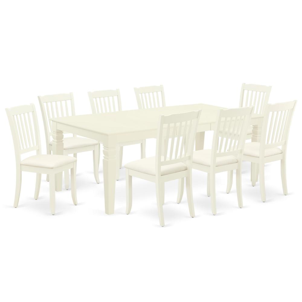 Dining Room Set Linen White, LGDA9-LWH-C. Picture 1