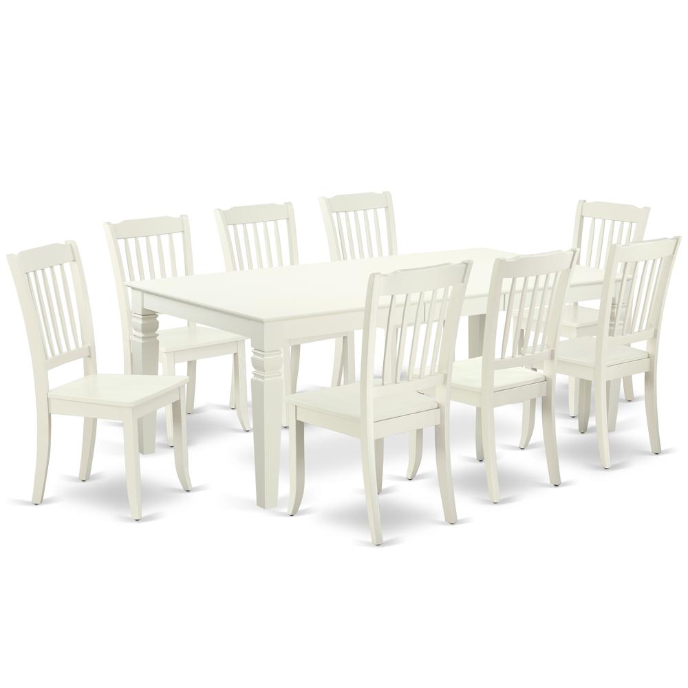Dining Room Set Linen White, LGDA9-LWH-W. Picture 1