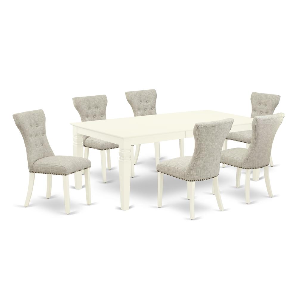 Dining Room Set Linen White, LGGA7-LWH-35. Picture 1