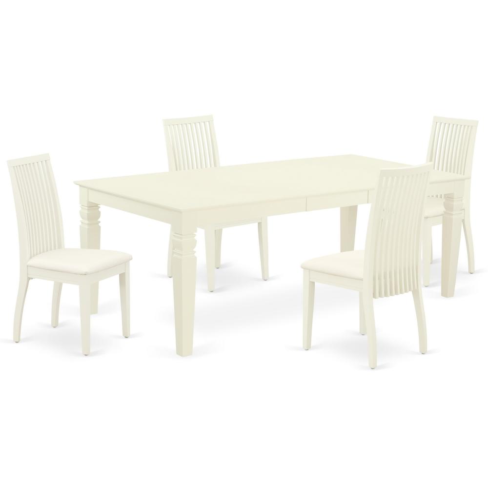 Dining Room Set Linen White, LGIP5-LWH-C. Picture 1
