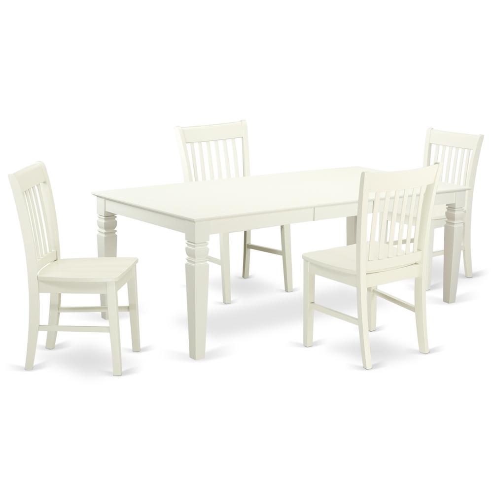 Dining Room Set Linen White, LGNO5-LWH-W. Picture 1