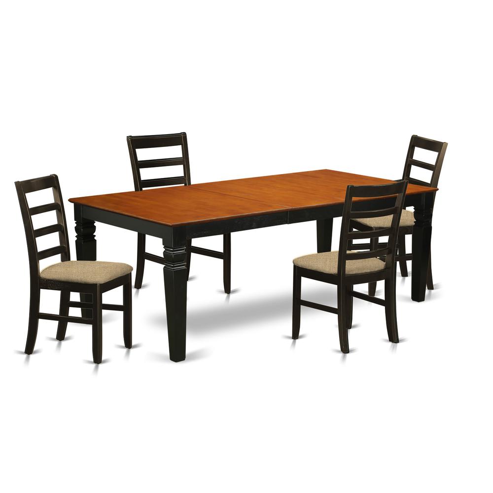 5  PC  Dinette  Table  set  with  a  Dining  Table  and  4  Dining  Chairs  in  Black  and  Cherry. Picture 1