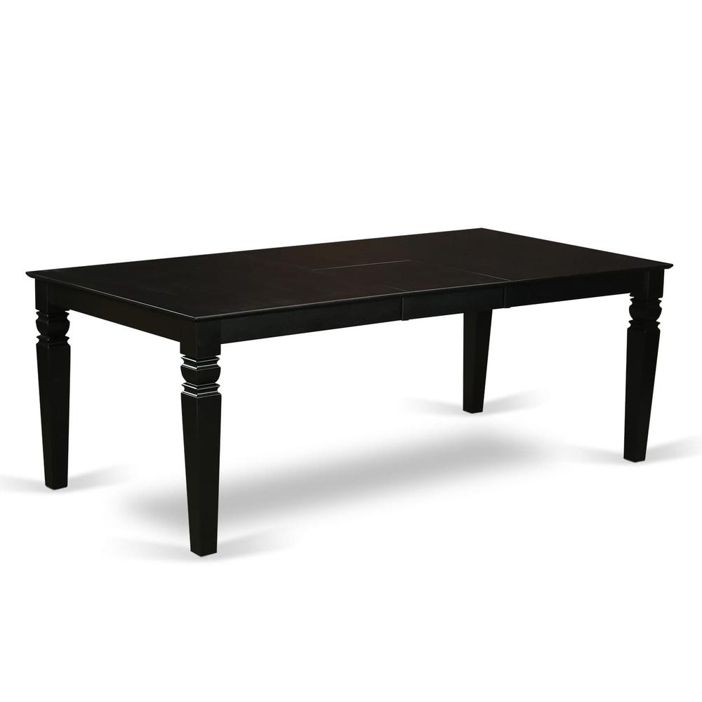 Logan  Dining  Table  with  Wood  Seat  -  Black  White  Finish.. Picture 1
