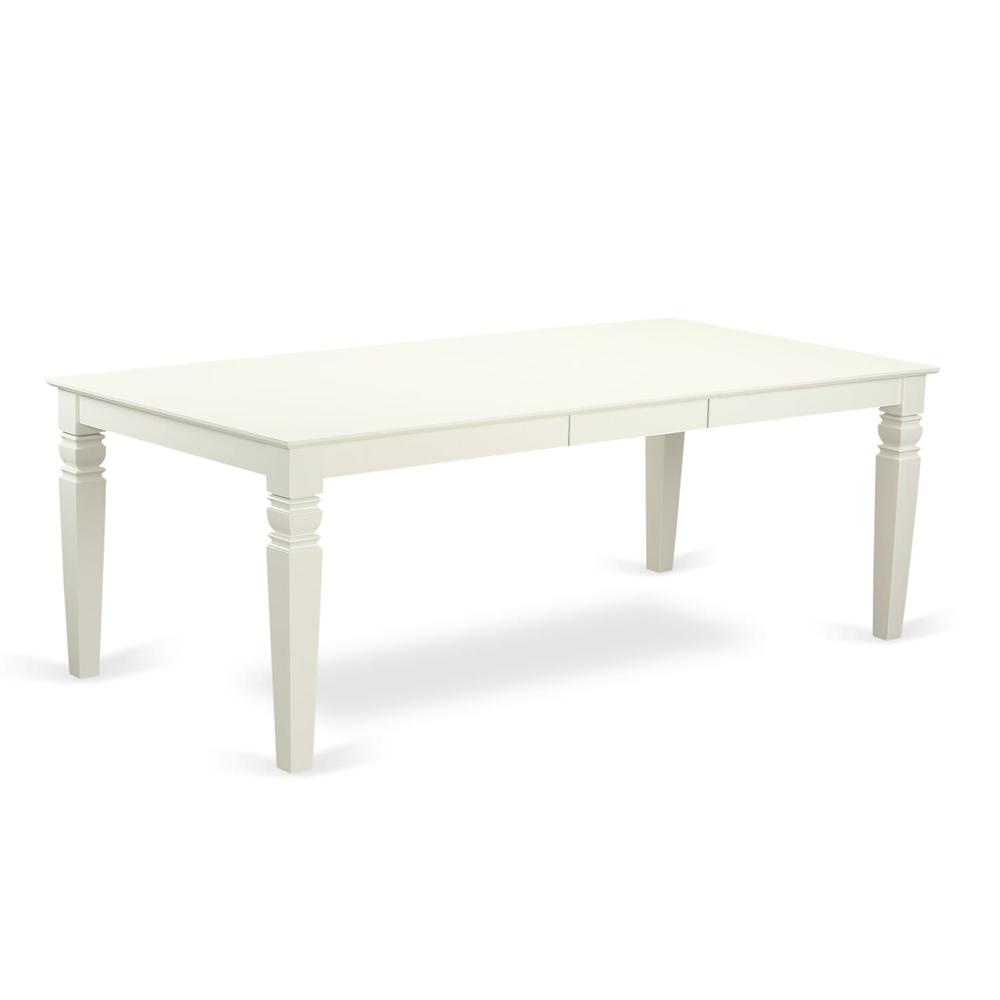 Logan  Dining  Table  with  Wood  Seat  -  Linen  White  Finish.. Picture 1
