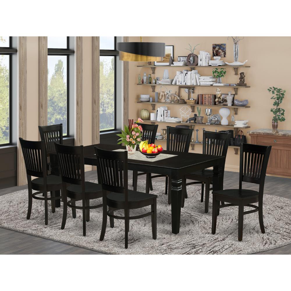 Dining Table- Table Leg Dining Chairs, LGVA9-BLK-W. Picture 1