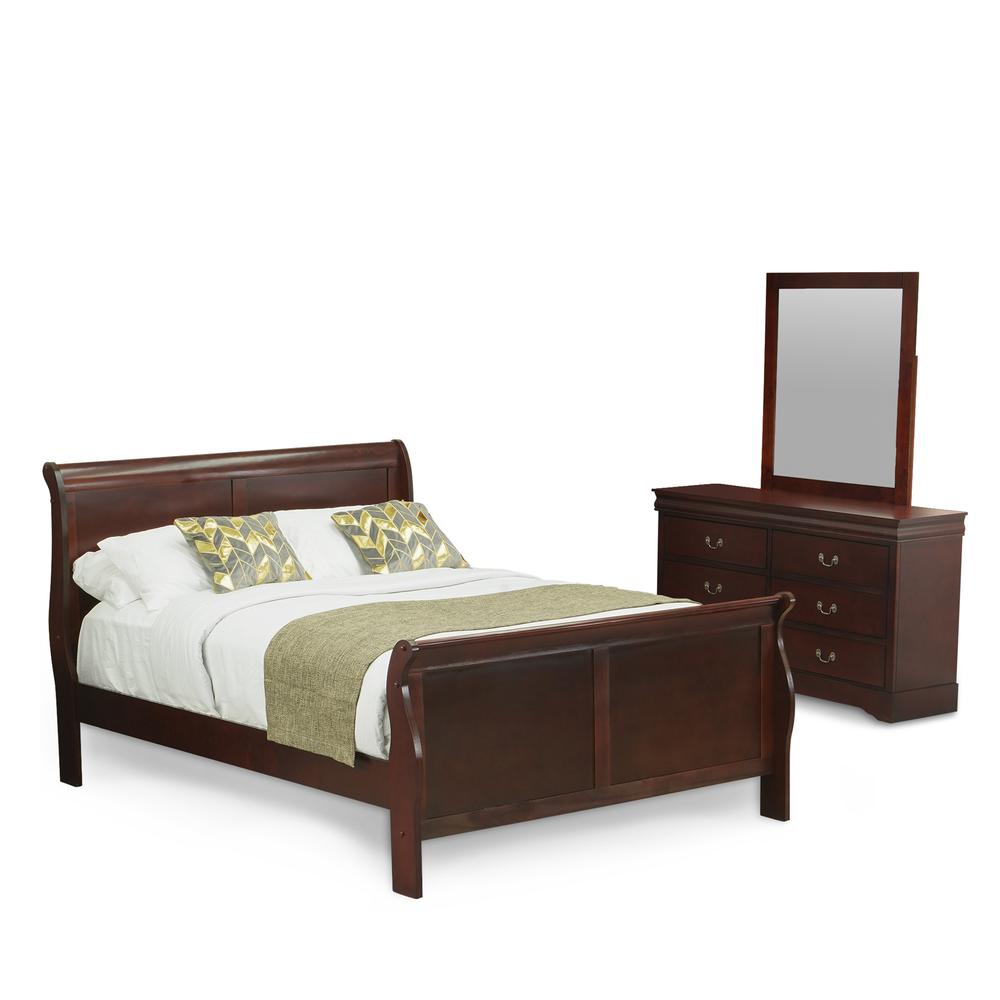  Louis Philippe Cherry Bedroom Set King and Queen Sizes