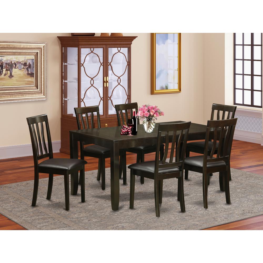 7  PC  Dining  room  set-Dining  Table  with  Leaf  and  6  Dining  Chairs. The main picture.