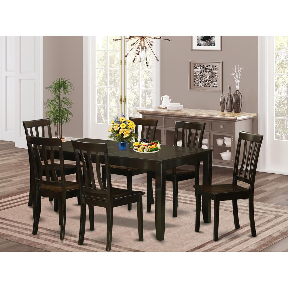 7  Pc  Dining  room  set  for  6-Dining  Table  with  Leaf  and  6  Kitchen  Dining  Chairs. Picture 1