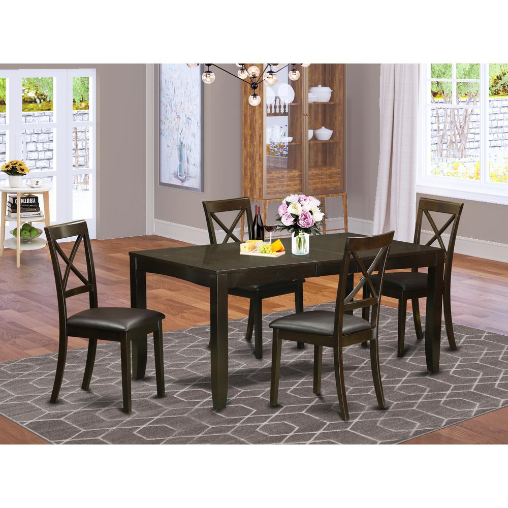 5  Pc  Dining  room  set-Dining  Table  with  Leaf  and  4  Chairs  for  Dining  room. Picture 1