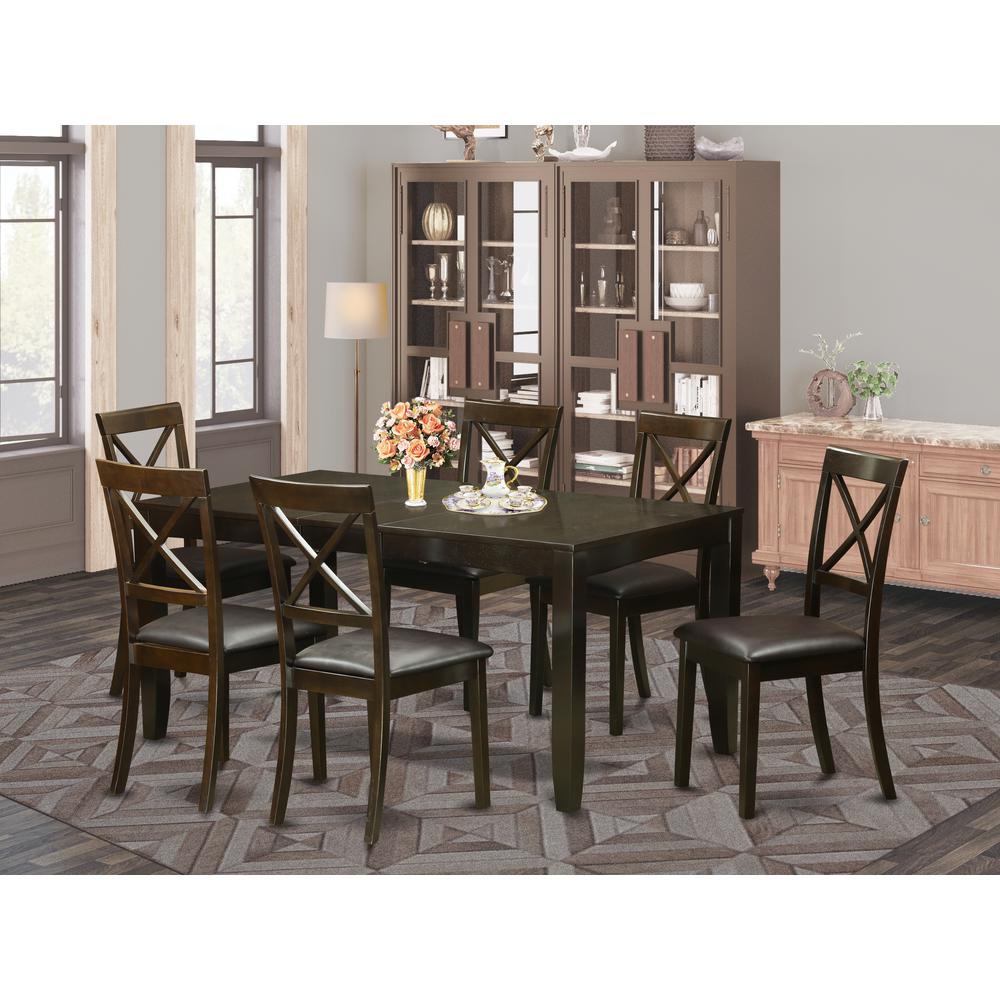 7  PC  Dining  room  set  for  6-Dining  Table  with  Leaf  and  6  Dining  Chairs. Picture 1