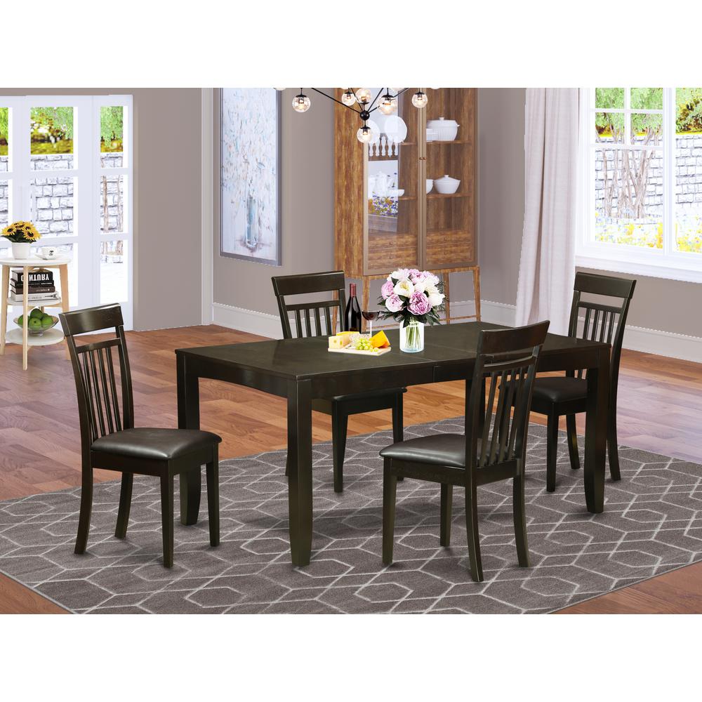 5  Pc  Dining  room  set  for  4-Table  with  Leaf  and  4  Dining  Chairs. Picture 1