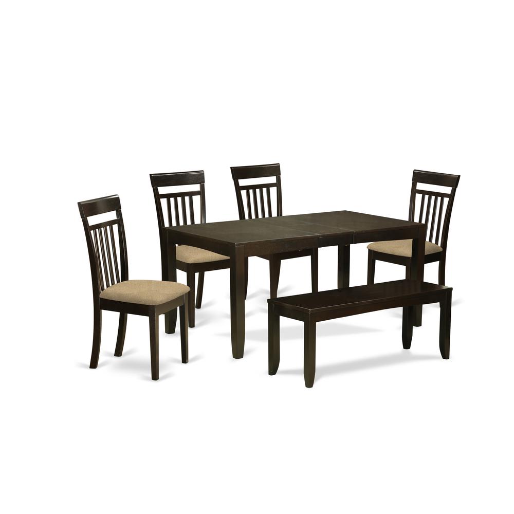 6  Pc  Kitchen  Table  with  bench-Kitchen  Tables  with  Leaf  and  4  Kitchen  Dining  Chairs  plus  Bench. Picture 1