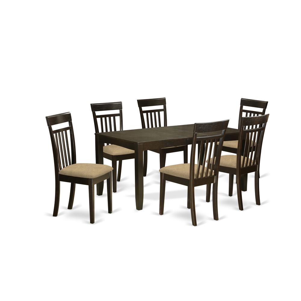 7  Pc  Dining  room  set  for  6-Table  with  Leaf  and  6  Kitchen  Dining  Chairs. Picture 1