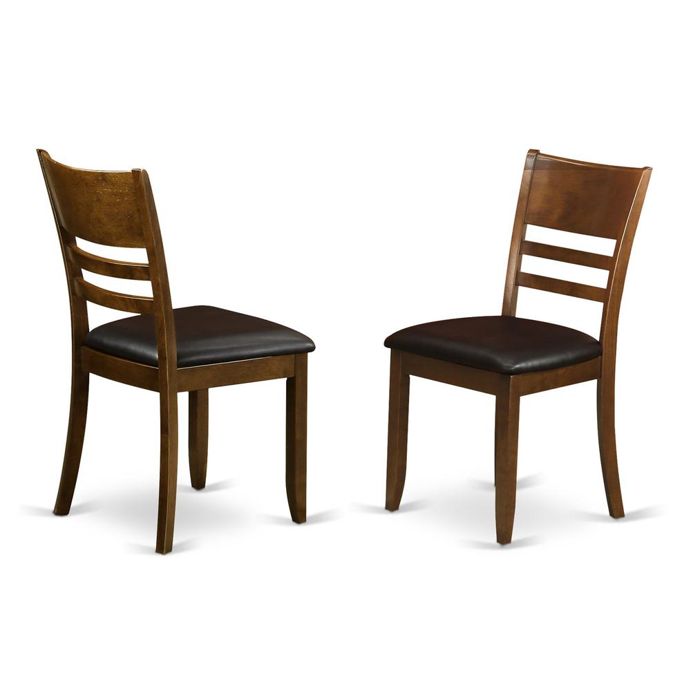 Lynfield  Dining  Room  Chair  with  Faux  Leather  Upholstered  Seat  in  Espresso  Finish,  Set  of  2. Picture 1