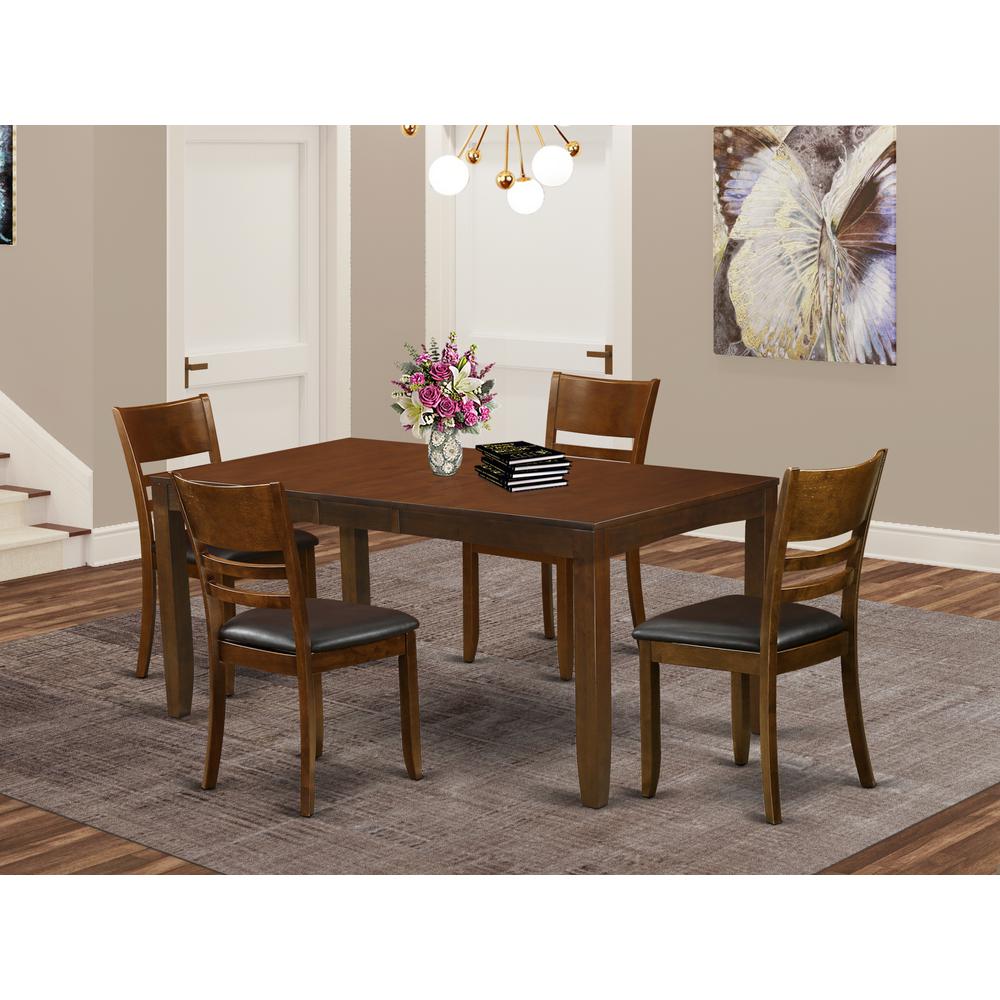5  Pc  Dining  room  set  for  4-Dining  Table  with  Leaf  and  4  Dining  Chairs. Picture 1
