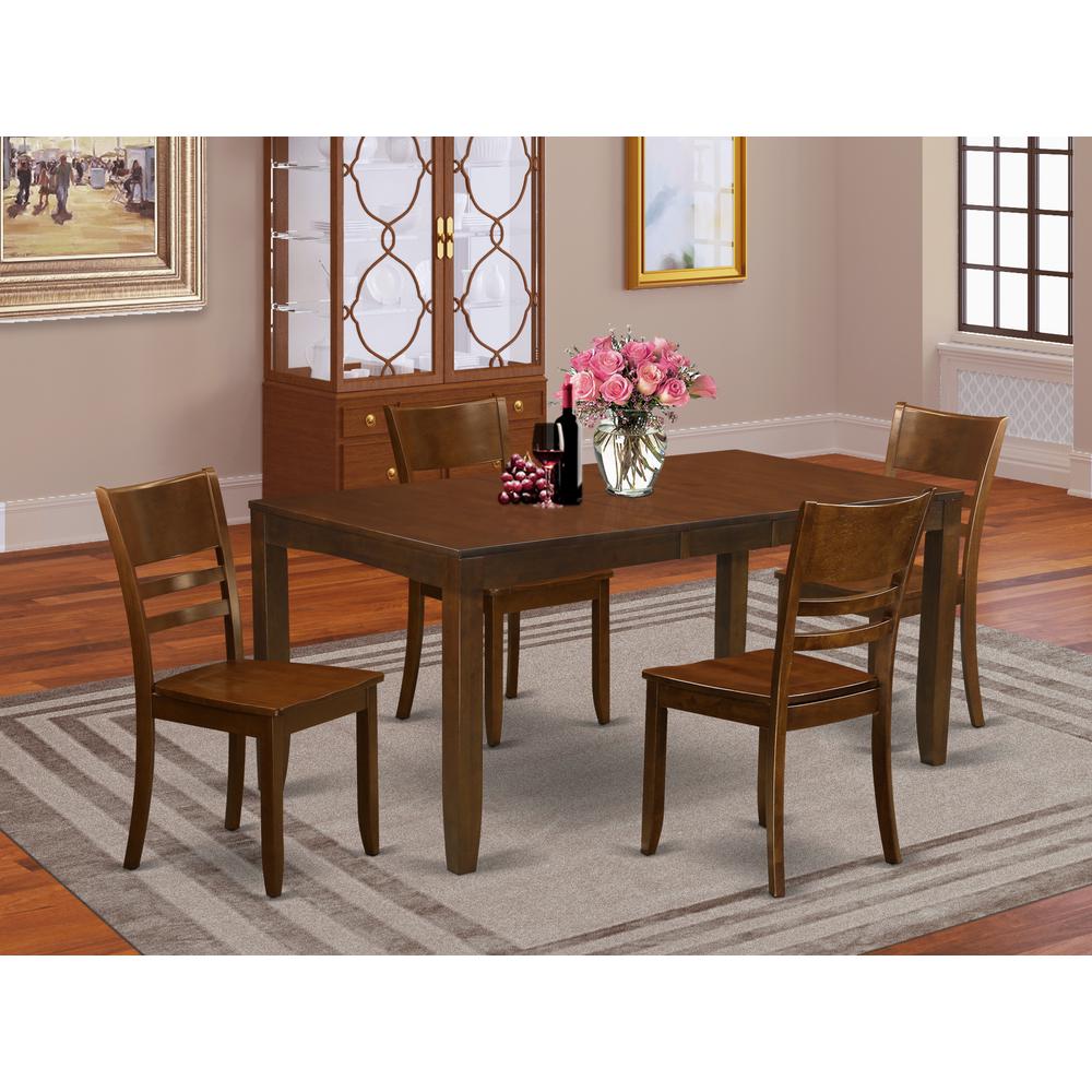 5  Pc  Dining  room  set  for  4-Dining  Table  with  Leaf  and  4  Kitchen  Chairs. Picture 1