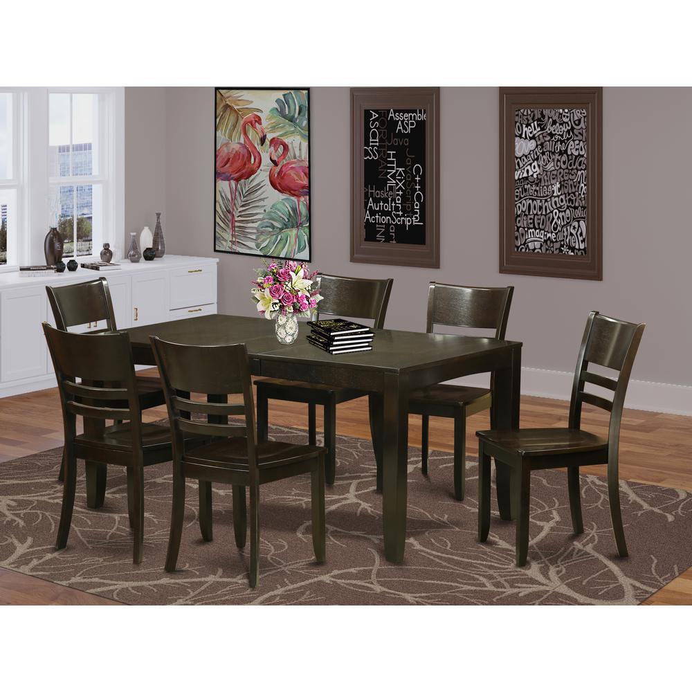 7  PC  Dining  set-Kitchen  Tables  with  Leaf  and  6  Dining  Chairs. Picture 1