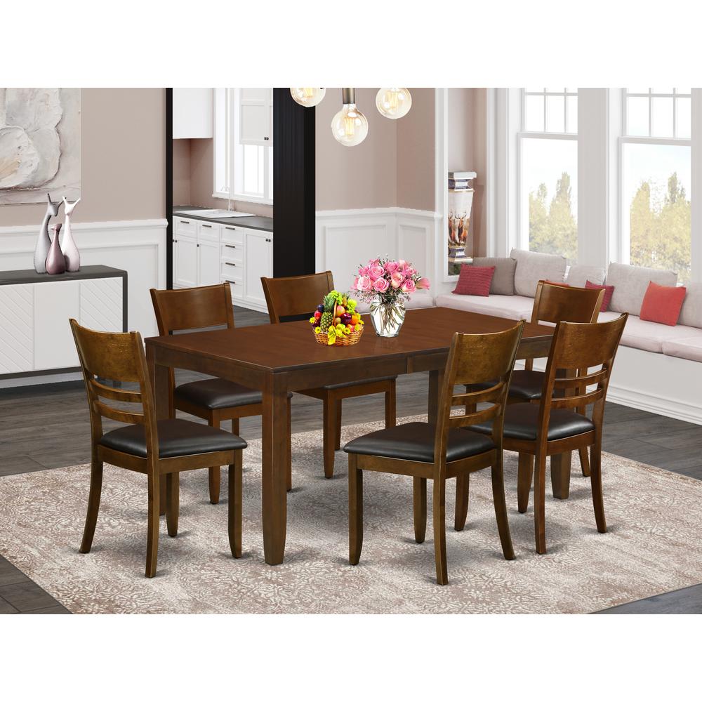 7  Pc  Dining  room  set  for  6-Table  with  Leaf  and  6  Kitchen  Chairs. Picture 1