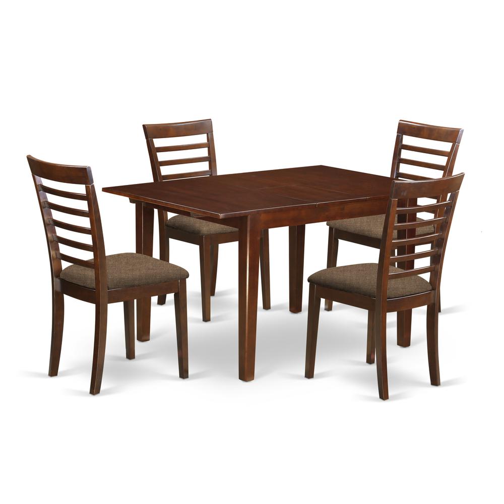 5  Pc  Kitchen  nook  Dining  set-breakfast  nook  and  4  Dining  Chairs  in  Mahogany. Picture 1