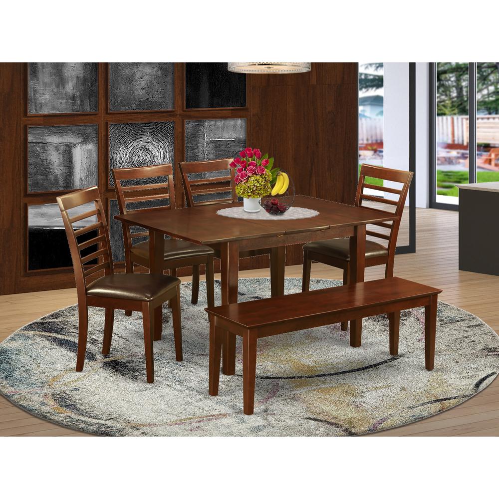 6  Pc  small  Kitchen  Table  set-Table  and  4  Kitchen  Chairs  and  Dining  Bench. Picture 1