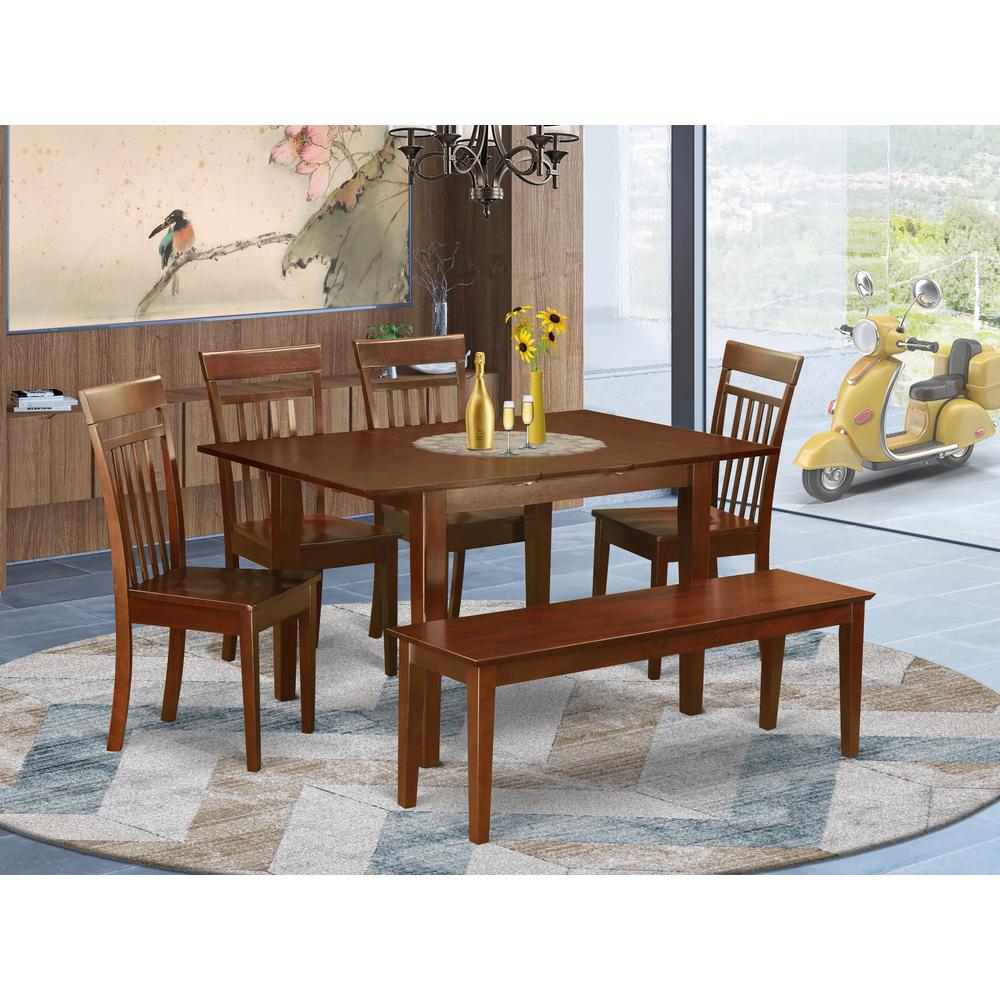 6  Pc  dinette  set-Kitchen  Table  and  4  Dining  Chairs  and  Dining  Bench. Picture 1