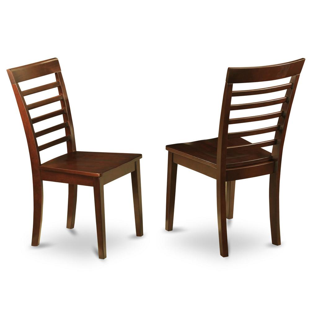Milan  Chair  with  Wood  Seat  -  Mahogany  Finish,  Set  of  2. The main picture.