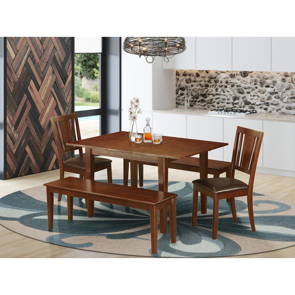 5  Pc  Kitchen  dinette  set-small  Dining  Tables  plus  2  Dining  Chairs  and  2  Benches. Picture 1