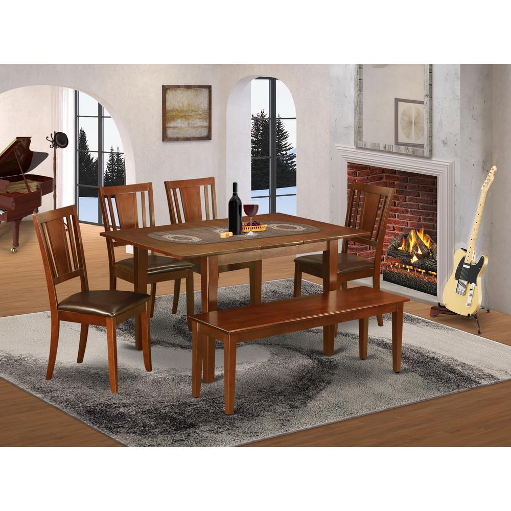 6  Pc  Kitchen  nook  Dining  set-breakfast  nook  and  4  Dining  Chairs  and  Bench. Picture 1