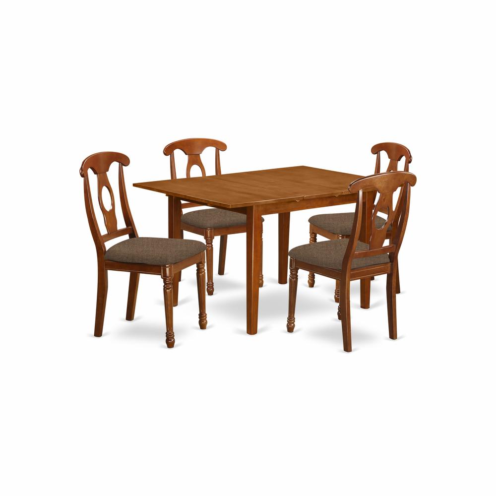 5  Pc  Kitchen  nook  Dining  set-  Tables  and  4  Brown  Dining  Chairs. The main picture.