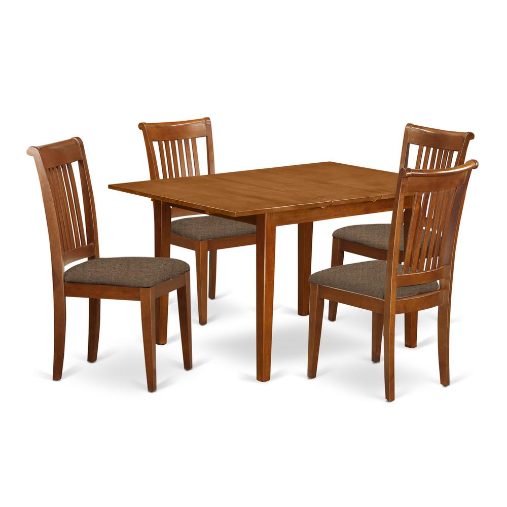 MLPO5-SBR-C 5 Pc dinette set-small Dining Tables and 4 Dining Chairs. Picture 1