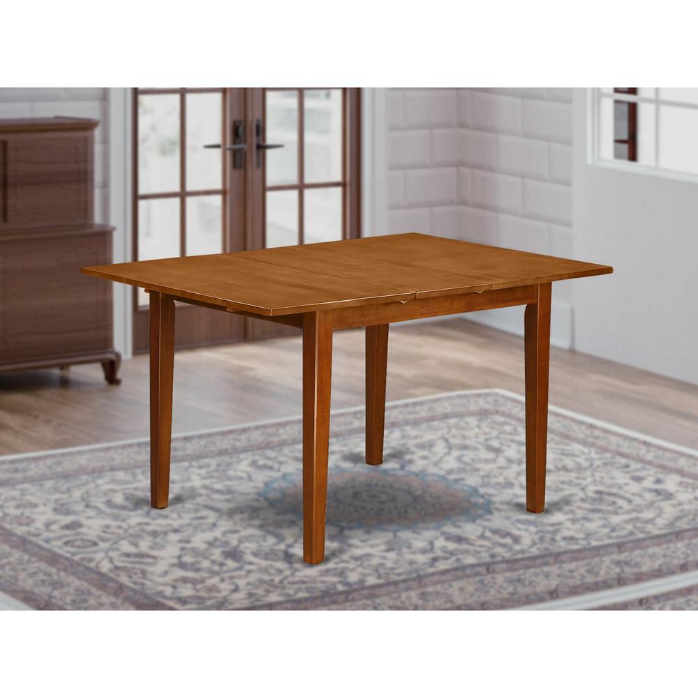Milan  Rectangular  dinette  kitchen  Table  36"x54"  with  12"  butterfly  leaf  in  brown  finish. Picture 1