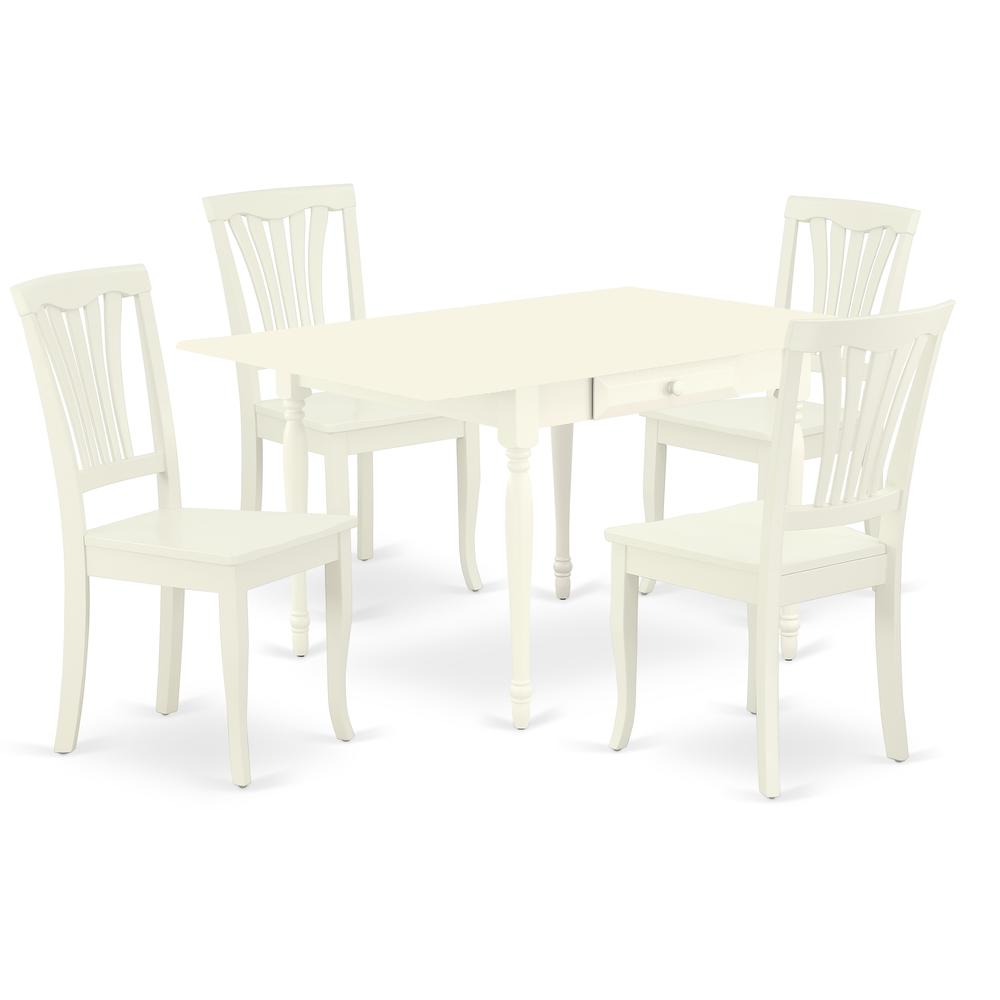 Dining Room Set Linen White, MZAV5-LWH-W. Picture 1