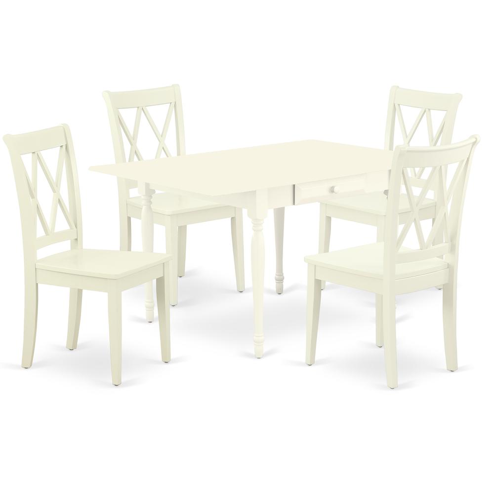 Dining Room Set Linen White, MZCL5-LWH-W. Picture 1